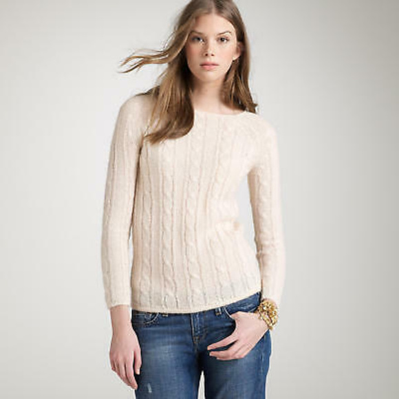 J. Crew Sweaters - J Crew Dolce Cable Knit Blush Pink Sweater